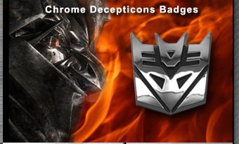 Transformers Decepticon 3D Chrome Badge Emblem