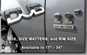 Rim Size and Size Matters Chrome Badge Emblem