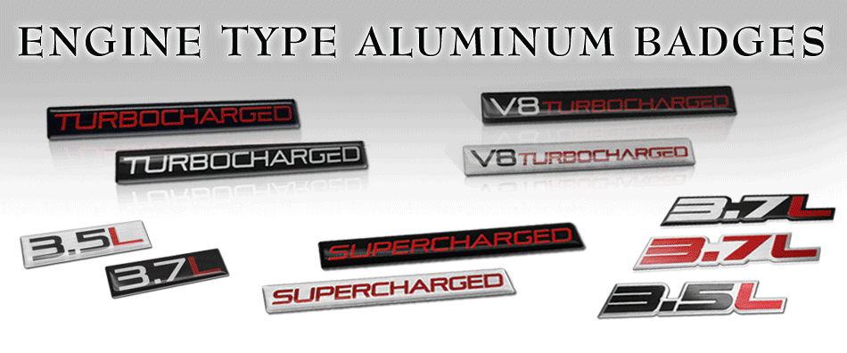 Engine Type Aluminum Badges